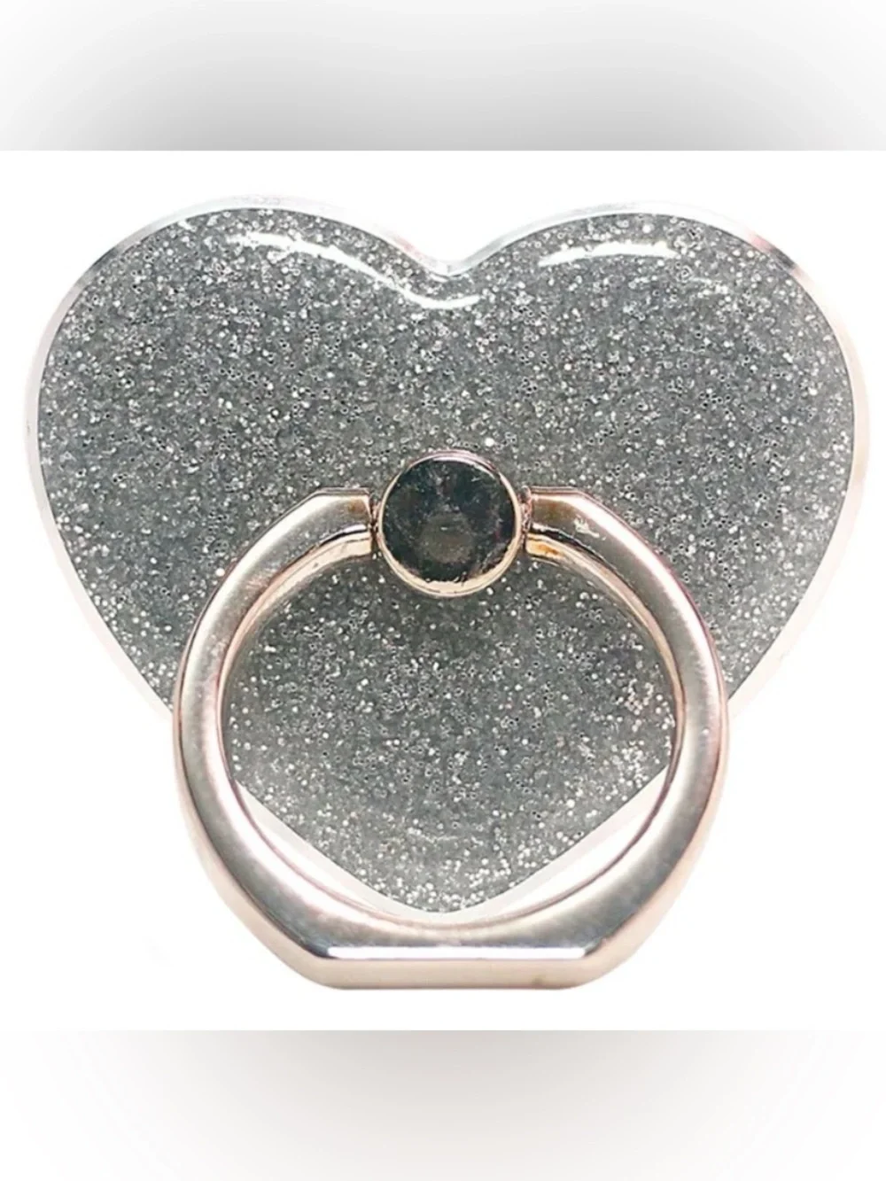 Primo Smartphone Ring - Silver Glitter Heart